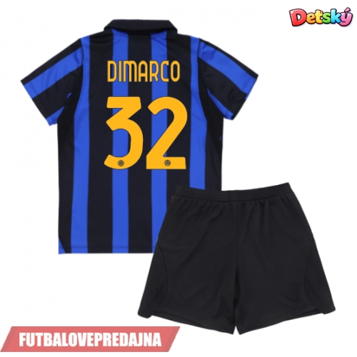 Lacne Dětský Futbalové dres Inter Milan Federico Dimarco #32 2026-27 Krátky Rukáv - Domáci (+ trenírky)